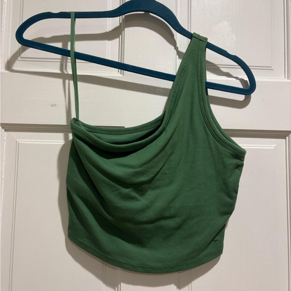 PINK Victoria's Secret Green One-Shoulder Crop Top